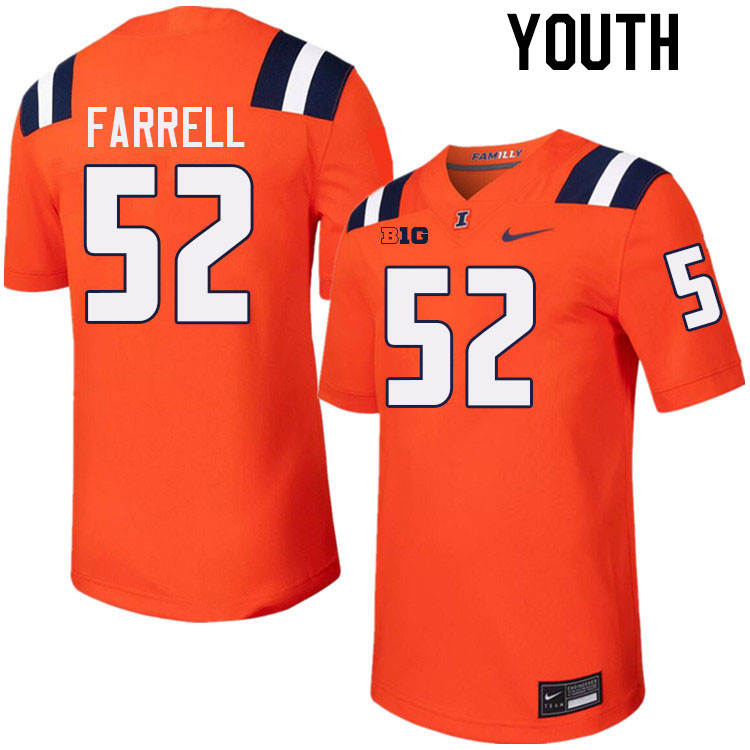 Youth #52 Pat Farrell Illinois Fighting Illini College Football Jerseys Stitched-Orange